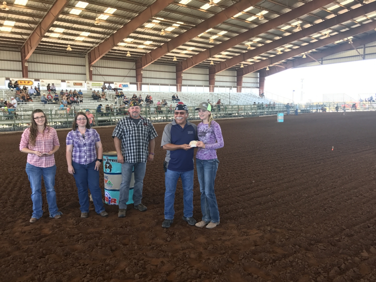 On 1 Oct 2017 VFW Post 6917 sponsored the Southern New Mexico State Fair Youth Barrel Race. Presenting the buckles to these young and talented cowgirls was Raul Sanchez and Rob Easley, This young lady won BOTH the 1D and 3D buckles.